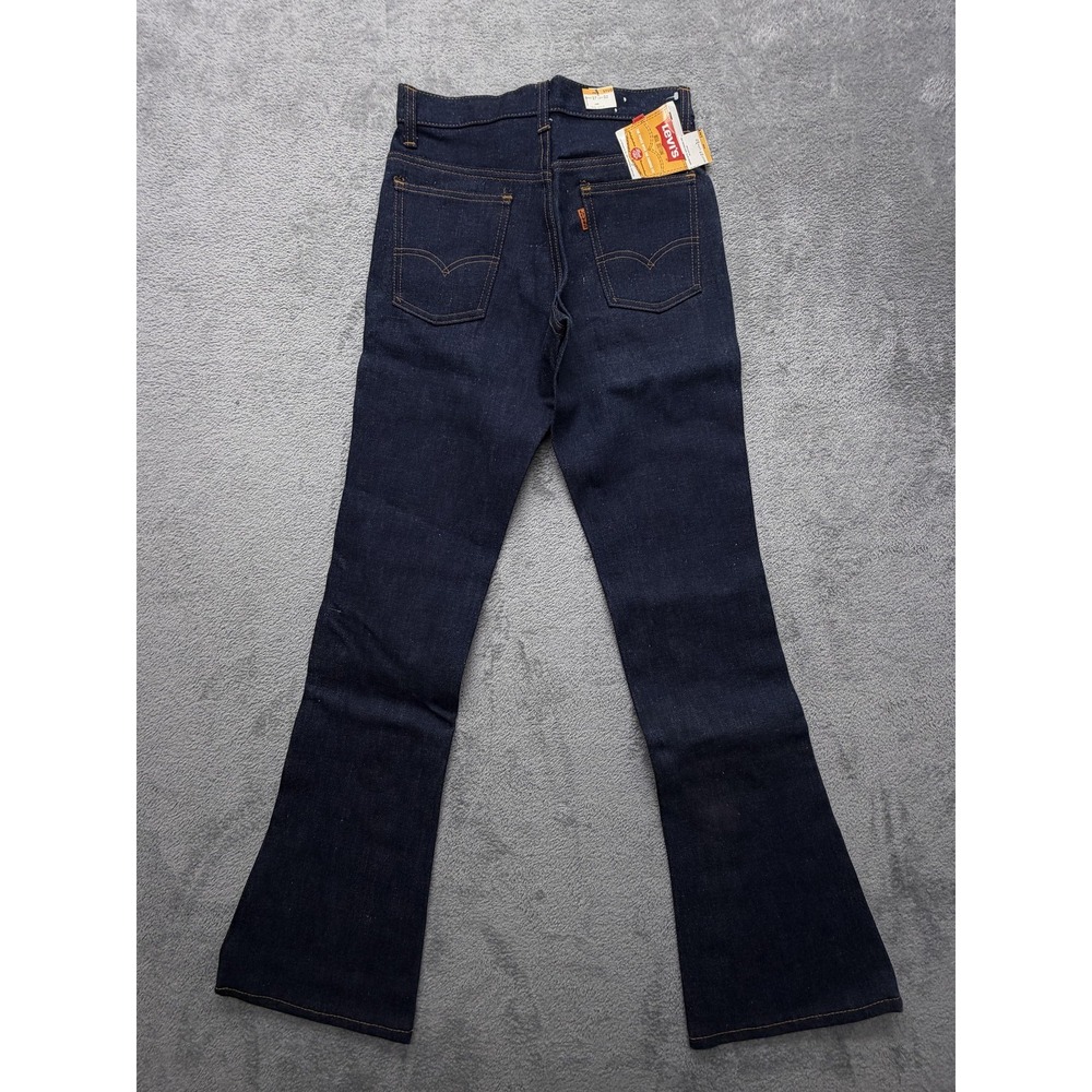 Vintage Levis‎ Bell Bottom Jeans Mens 27x32 Dark Wash Denim Student Made USA 70s - Picture 9 of 16